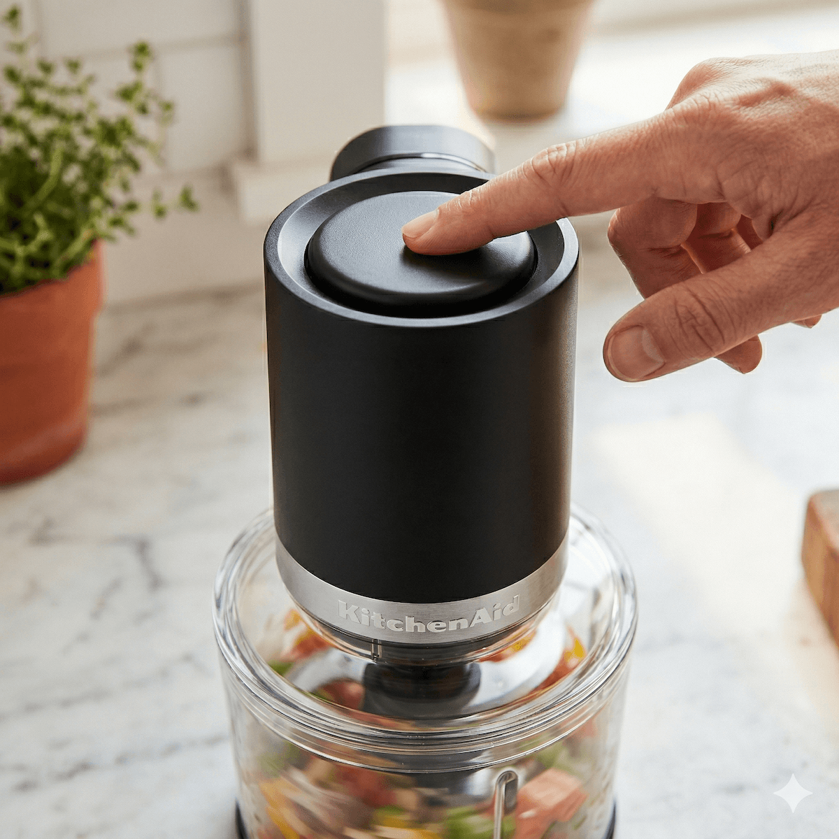 KitchenAid Go Cordless Top Down Chopper Review - In Use